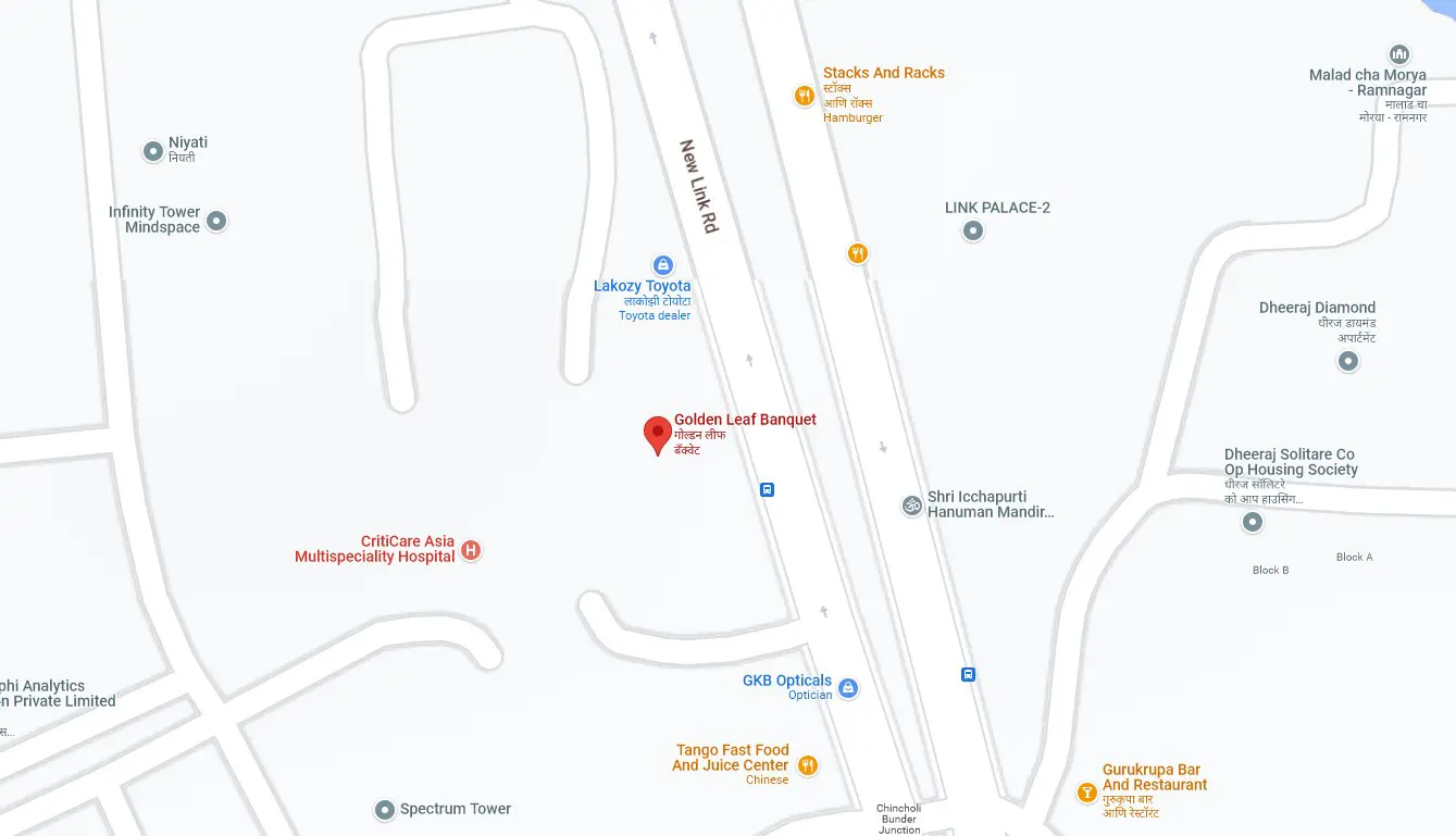 Map — Golden Leaf Banquet, Link Road, Malad (West), Mumbai