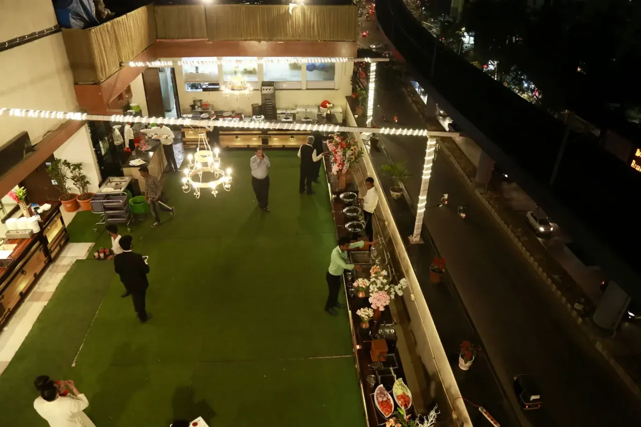 Reception dining setup for Dahisar East and West events